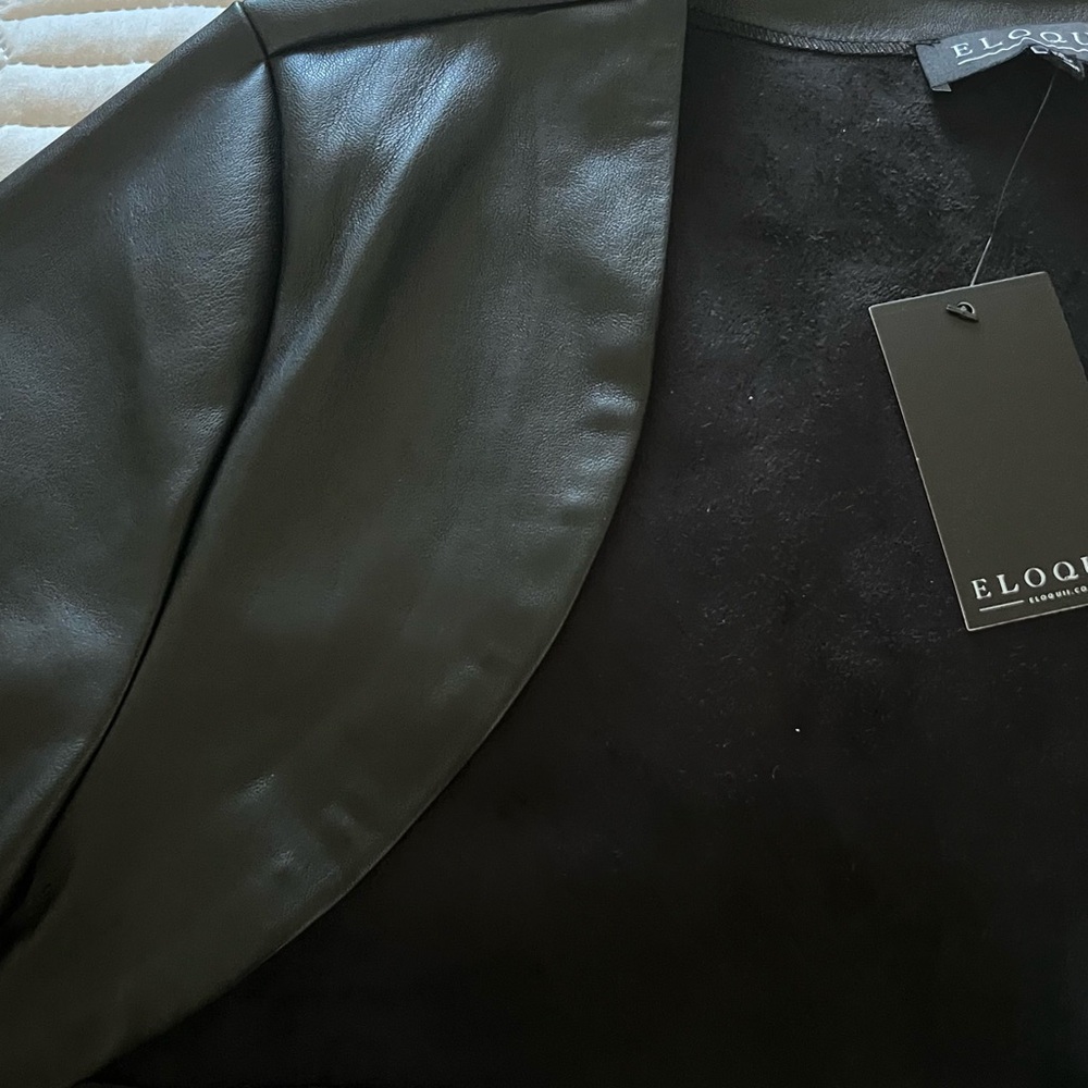NWT ELOQUII Faux Leather Bolero/Sleeves/Shrug - Black Size 18 - Picture 4 of 7